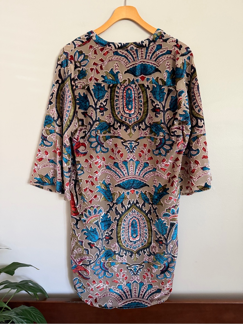 Feathers by Tolani Dress Womens Small S Velvet Burnout Tunic Paisley Lace Small - Picture 8 of 16